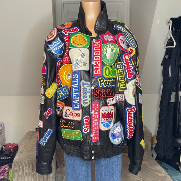 Jeff Hamilton Other - Jeff Hamilton NBA / ABA Leather Jacket 2XL 100+ Patch Work VTG LIMITED EDITION!